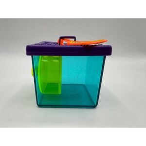 Kenner Littlest Pet Shop Carrier Kids Teal Purple 1992 Vintage Hamster Box